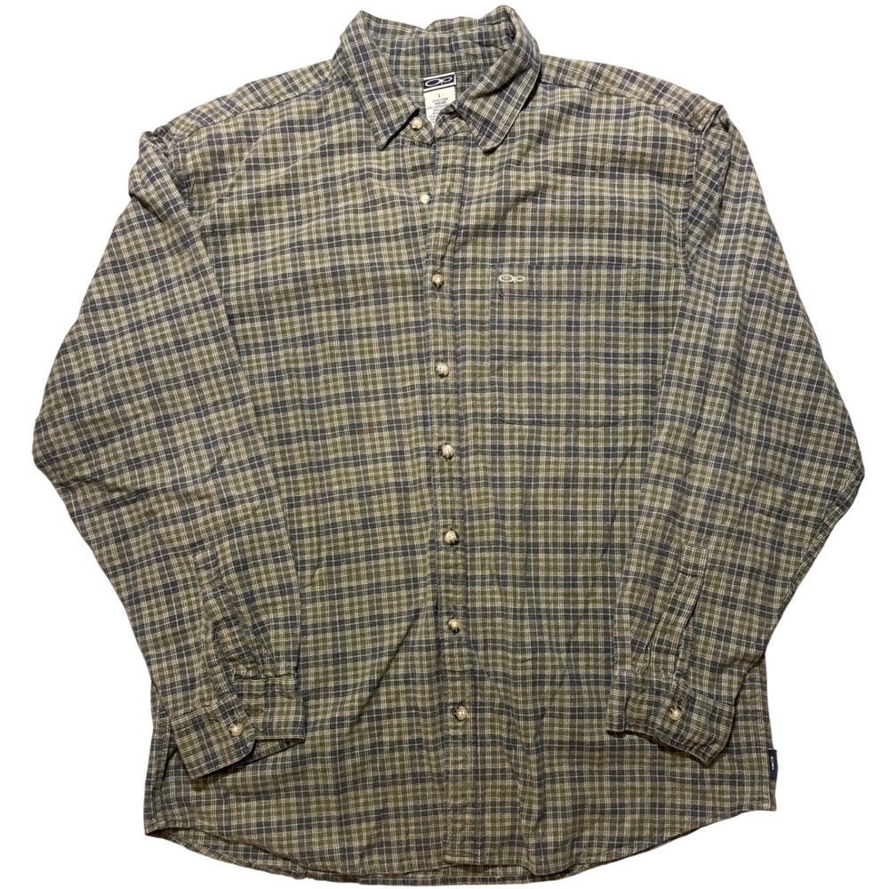 Vintage OP Ocean Pacific Plaid Flannel Shirt Mens L Y2K Surf Skate